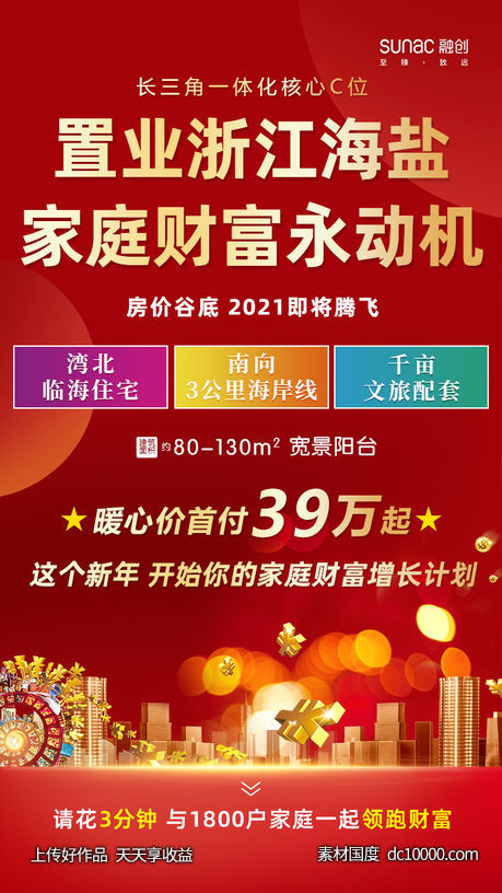 红金投资价值商业地产广告海报-源文件-素材国度dc10000.com