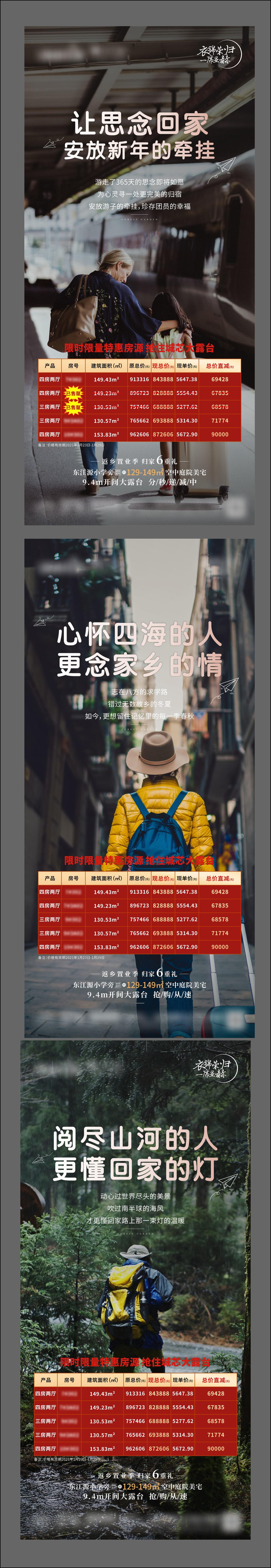 返乡置业 回家 地产海报 特价房 微信系列稿