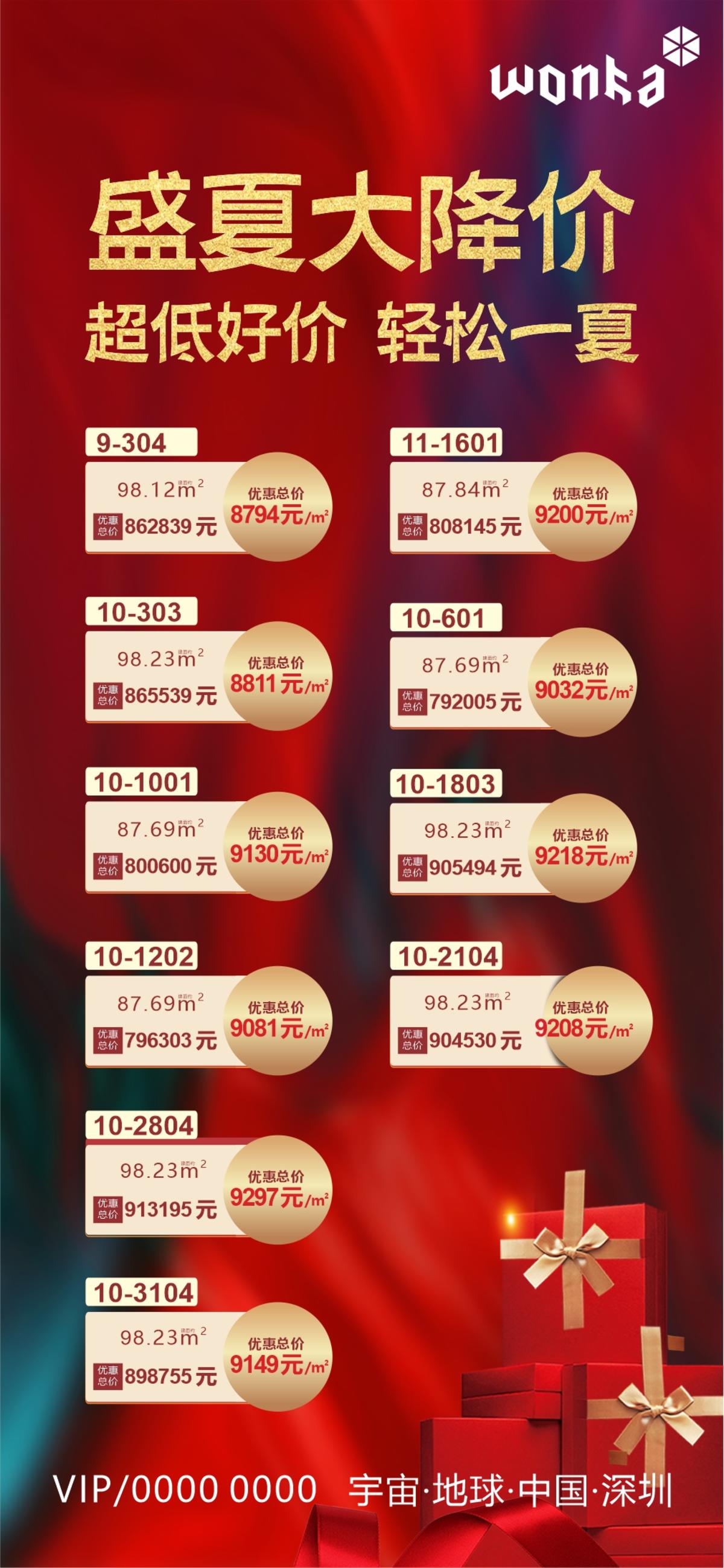 房地产特价房源礼盒海报