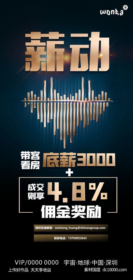 房地产创意招聘全民营销海报-源文件-素材国度dc10000.com