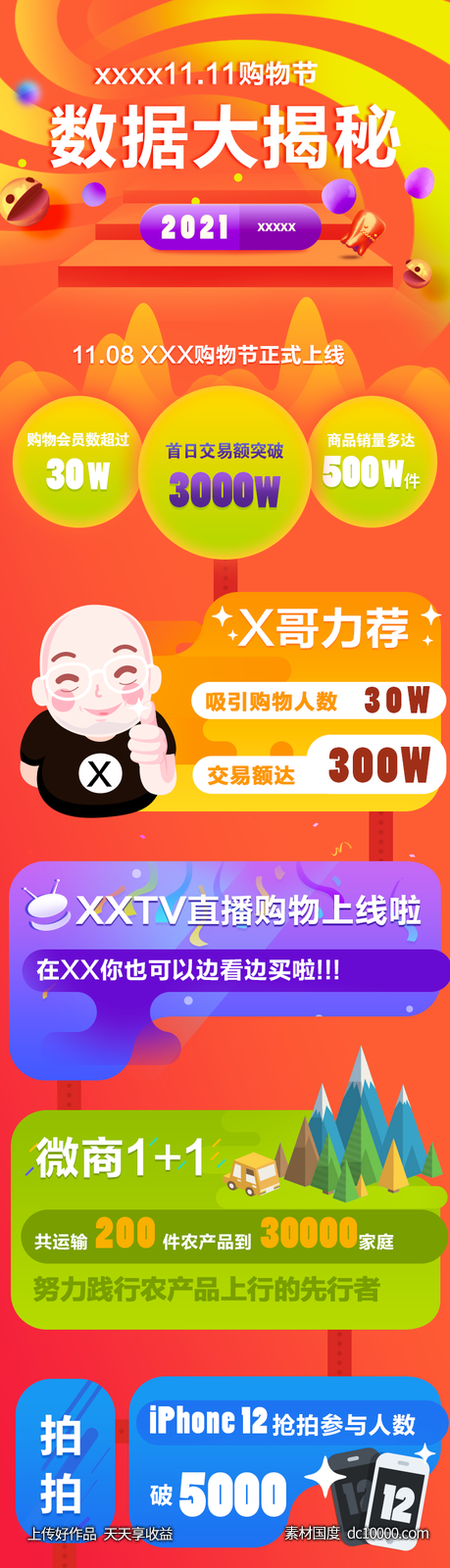 双十一战报长图-源文件-素材国度dc10000.com