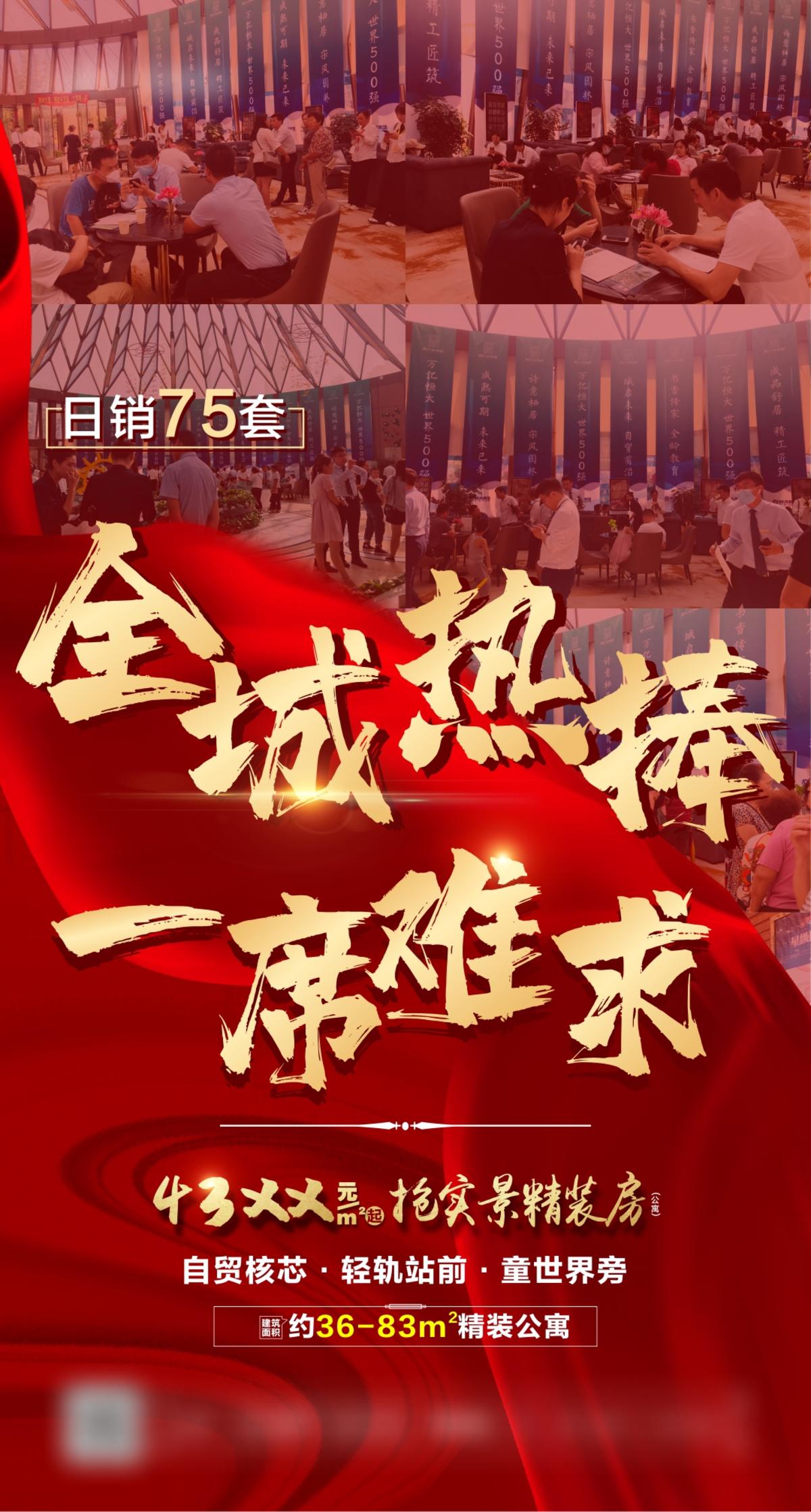 地产红色热销海报