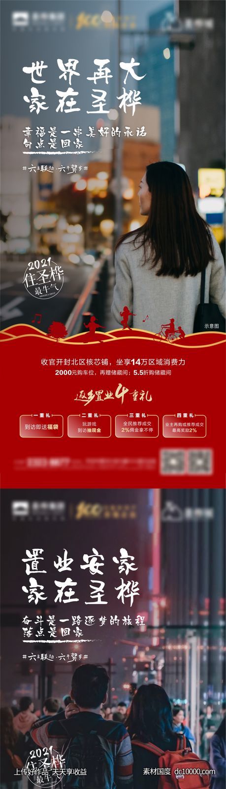 新年返乡置业价值点系列海报-源文件-素材国度dc10000.com