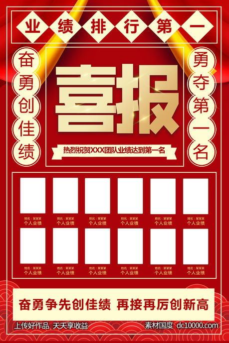 红色喜报海报学校企业喜报 - 源文件