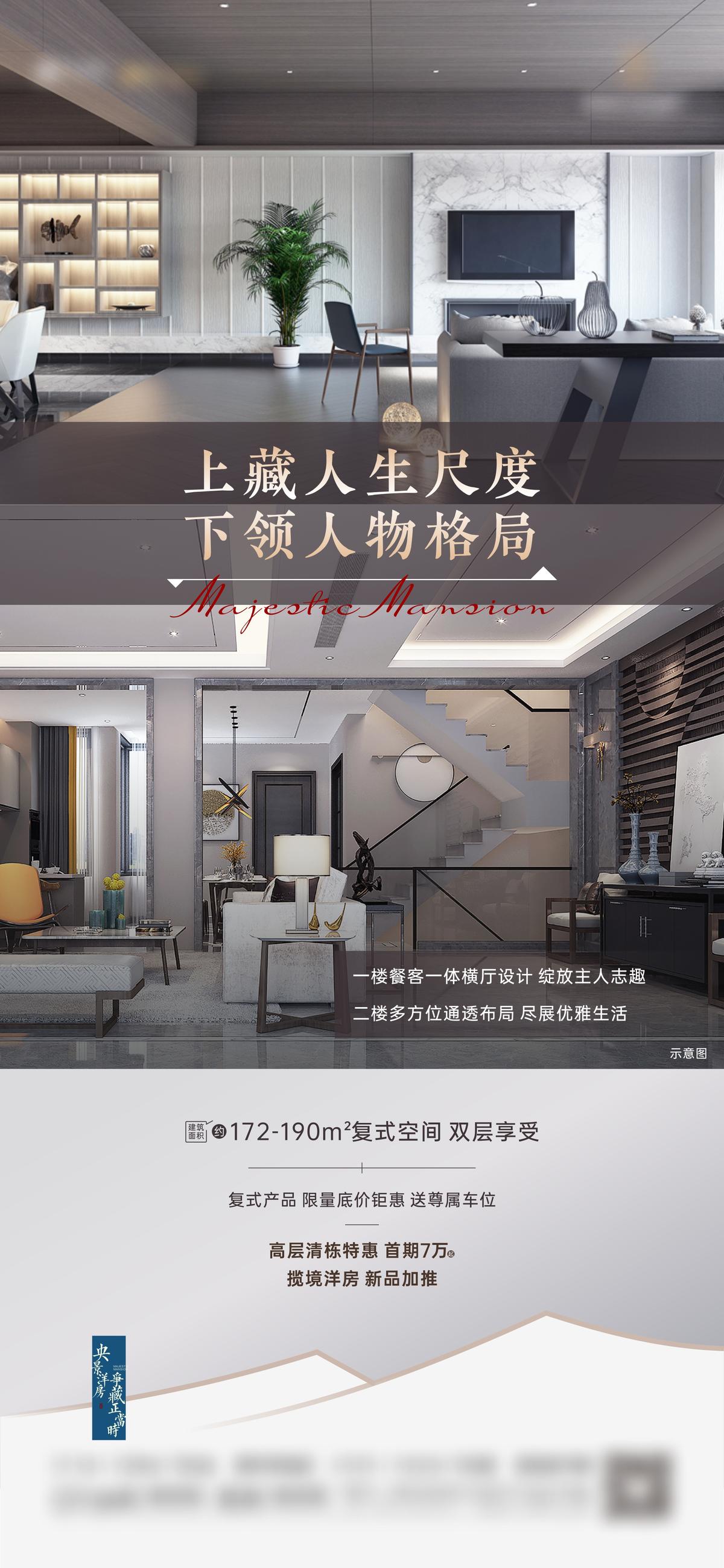 地产复式价值点户型海报
