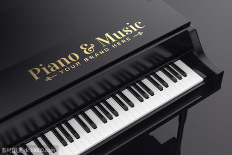 钢琴logo样机效果贴图 - 源文件