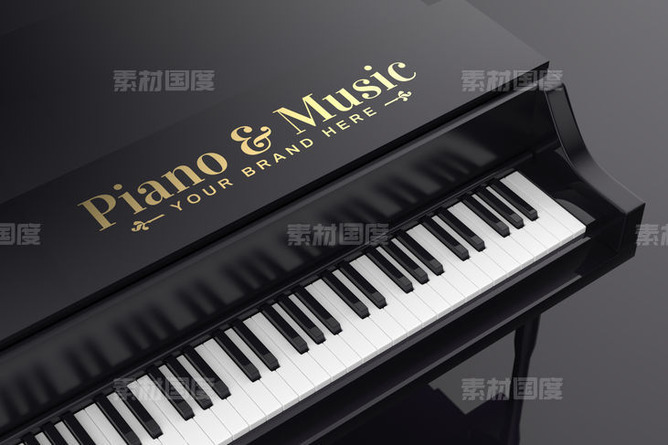 钢琴logo样机效果贴图