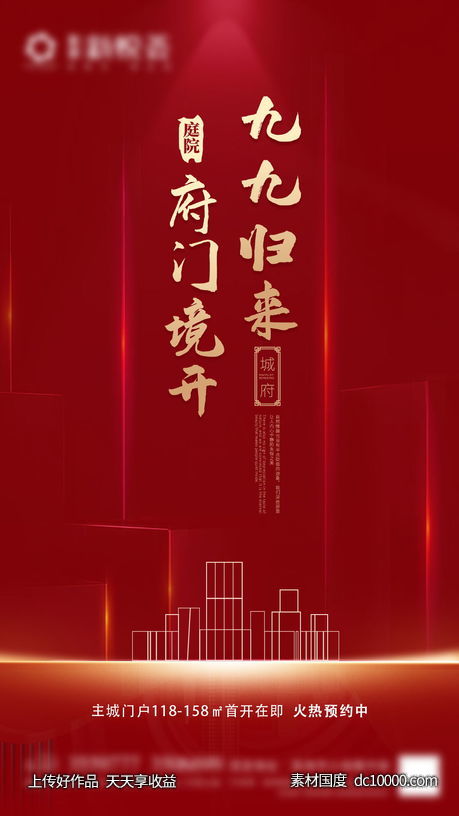 红色地产海报 大气-源文件-素材国度dc10000.com