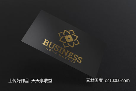 名片黑金高端logo样机 - 源文件