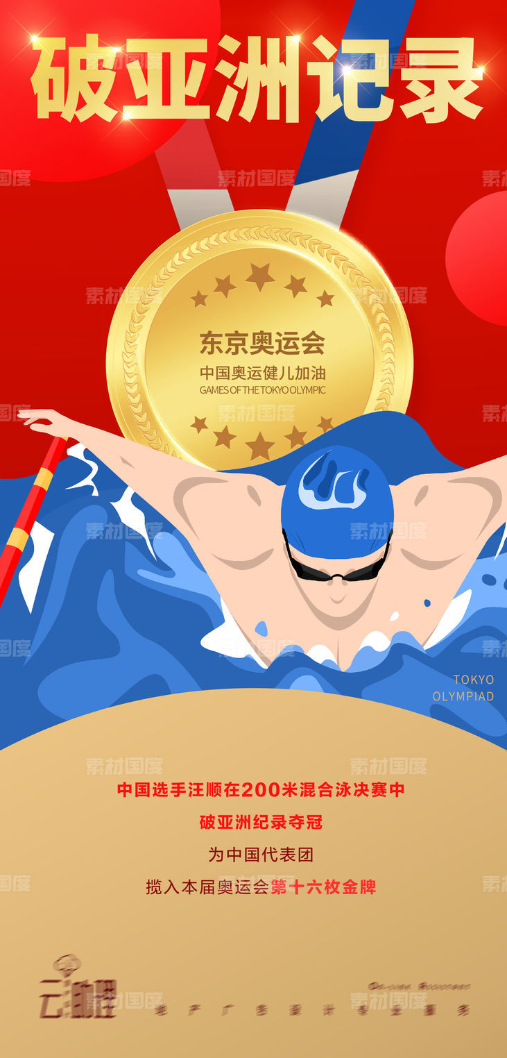 奥运会游泳冠军热点海报