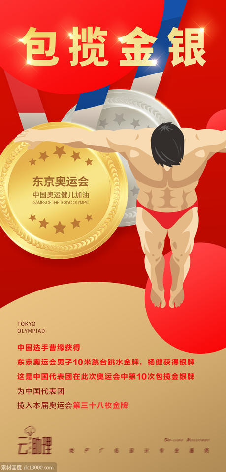 奥运会跳水冠军海报 - 源文件