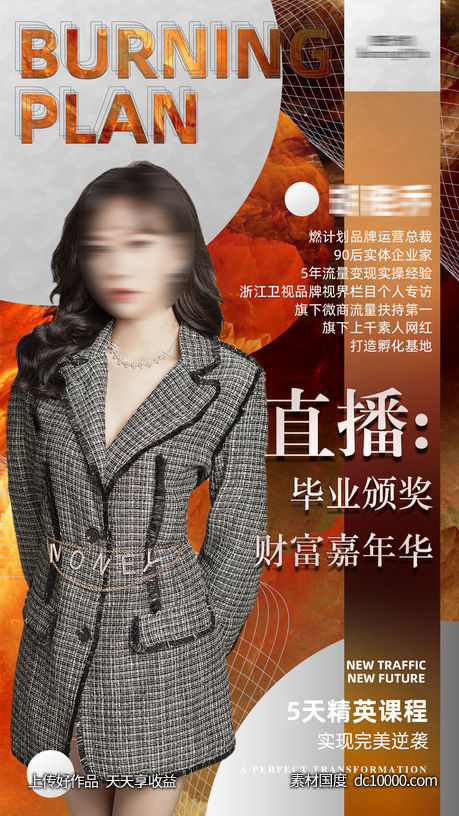 微商人物课程讲师直播海报-源文件-素材国度dc10000.com