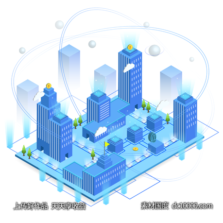 2.5D科技互联网城市建筑供给智慧信息化-源文件-素材国度dc10000.com