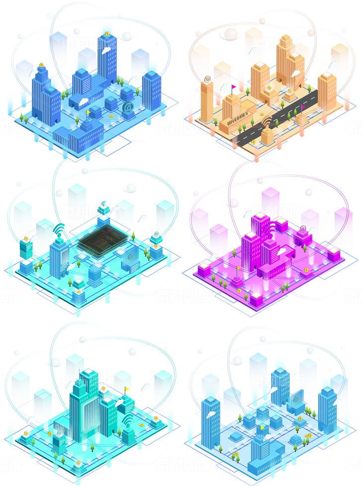 2.5D科技互联网城市未来信息化智能智慧