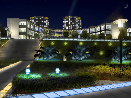 新安江沿岸建筑夜景照明设计PSD免扣素材 - 源文件