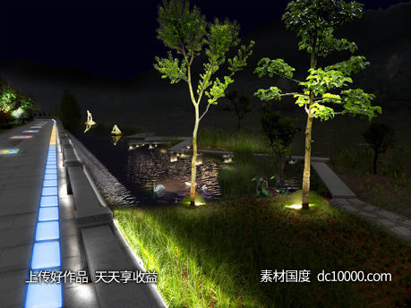 新安江水系夜景照明设计PSD免扣素材-源文件-素材国度dc10000.com