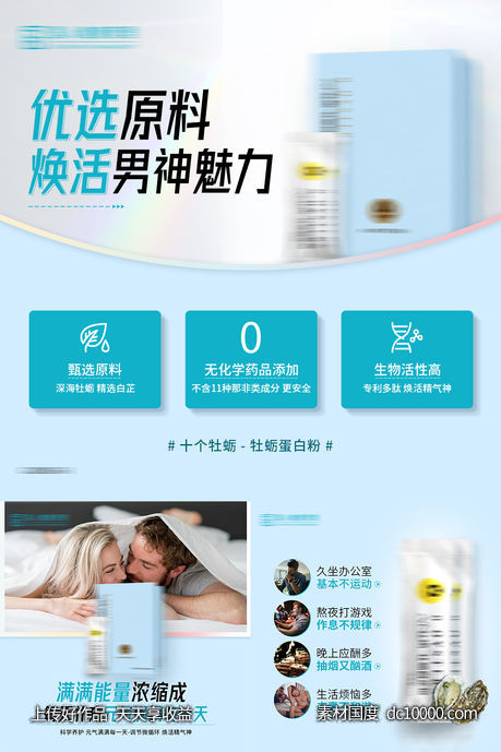 蓝色清新男性用品海报-源文件-素材国度dc10000.com