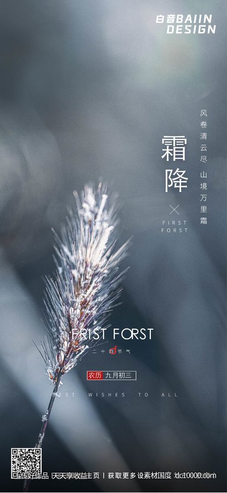 霜降节气祝福宣传简约-源文件-素材国度dc10000.com