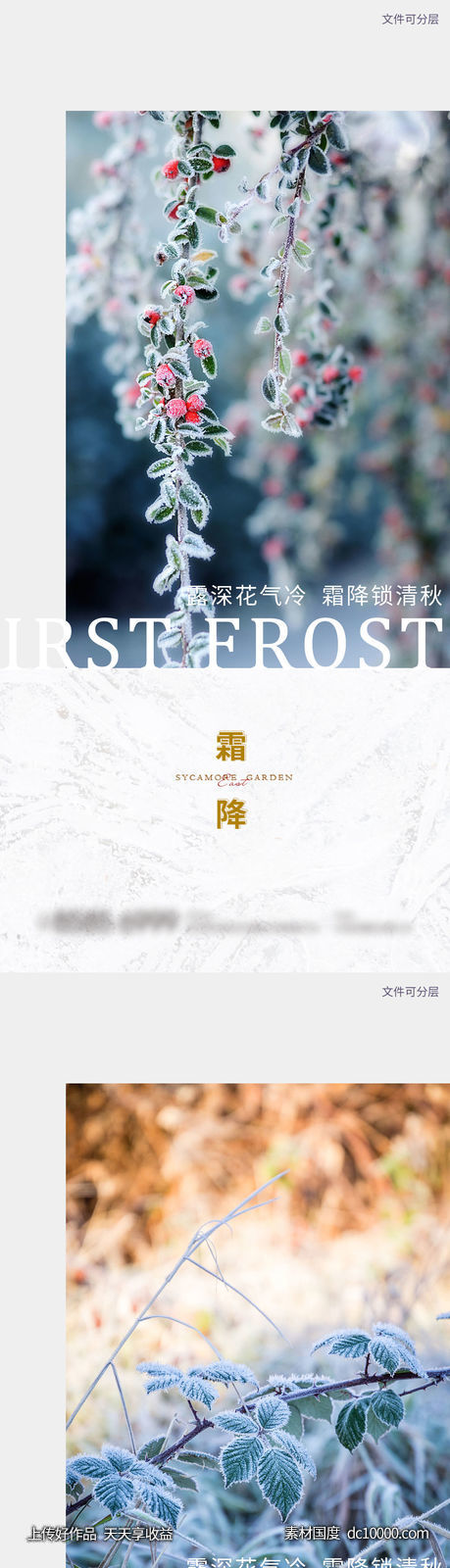 地产霜降唯美系列海报-源文件-素材国度dc10000.com