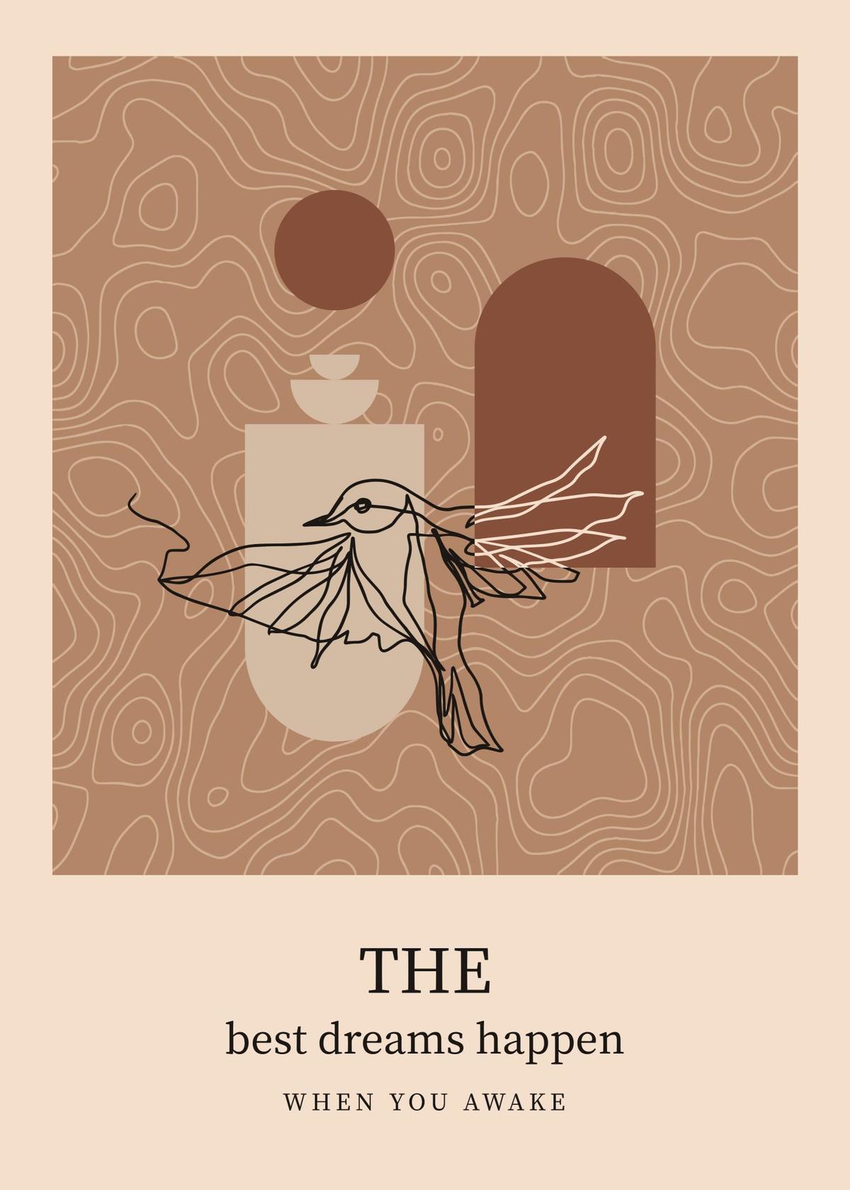 小鸟手绘插画装饰画