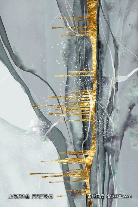 抽象纹理色块线条装饰画-源文件-素材国度dc10000.com