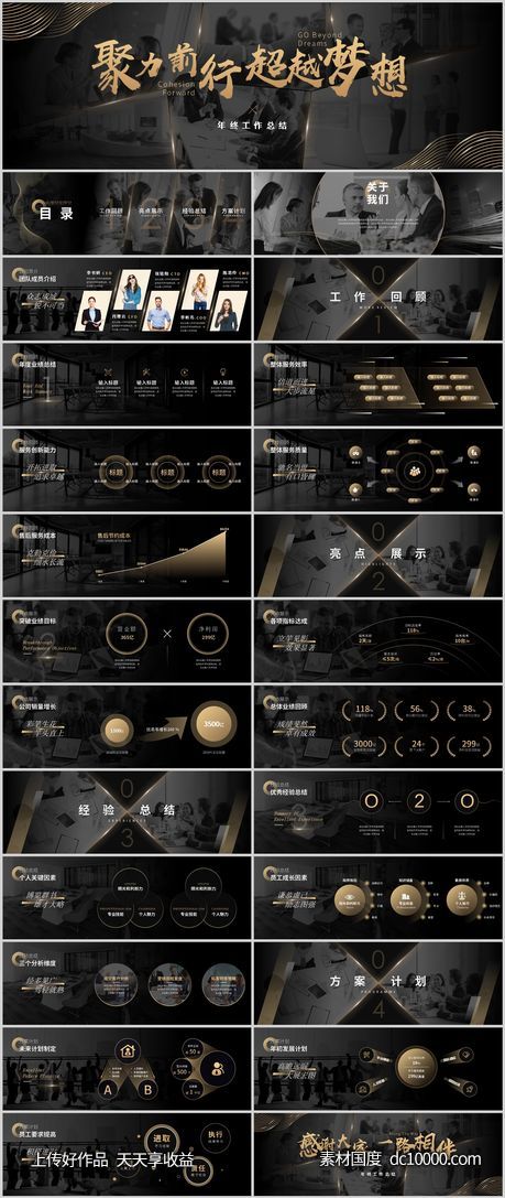 黑金大气宽屏企业年终总结PPT-源文件-素材国度dc10000.com