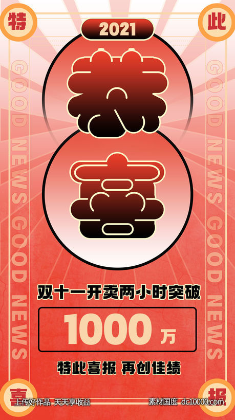 企业创新时尚大气喜报通报海报-源文件-素材国度dc10000.com