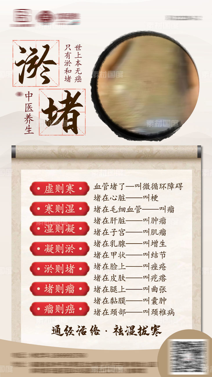 中式敷贴针灸海报