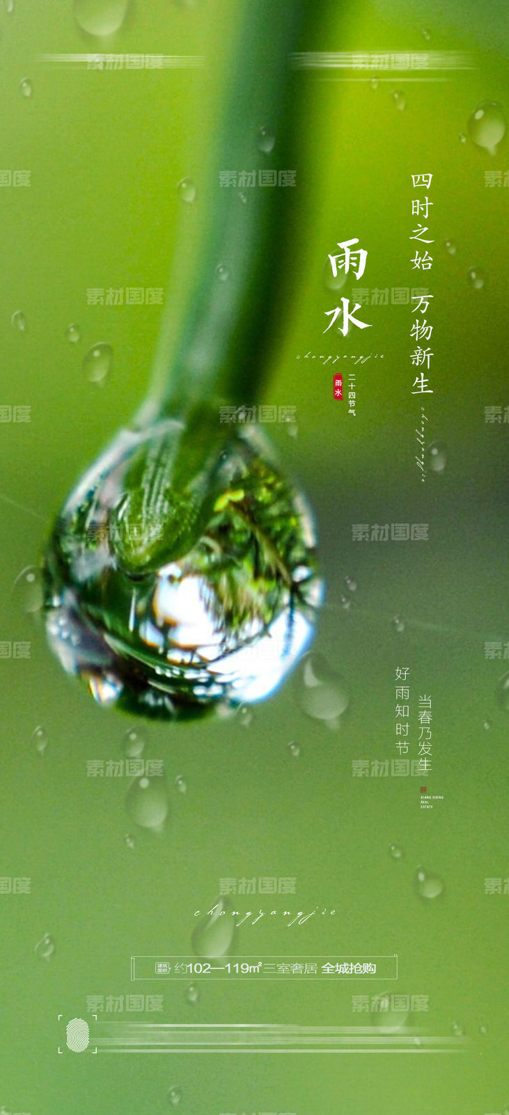 雨水节气海报