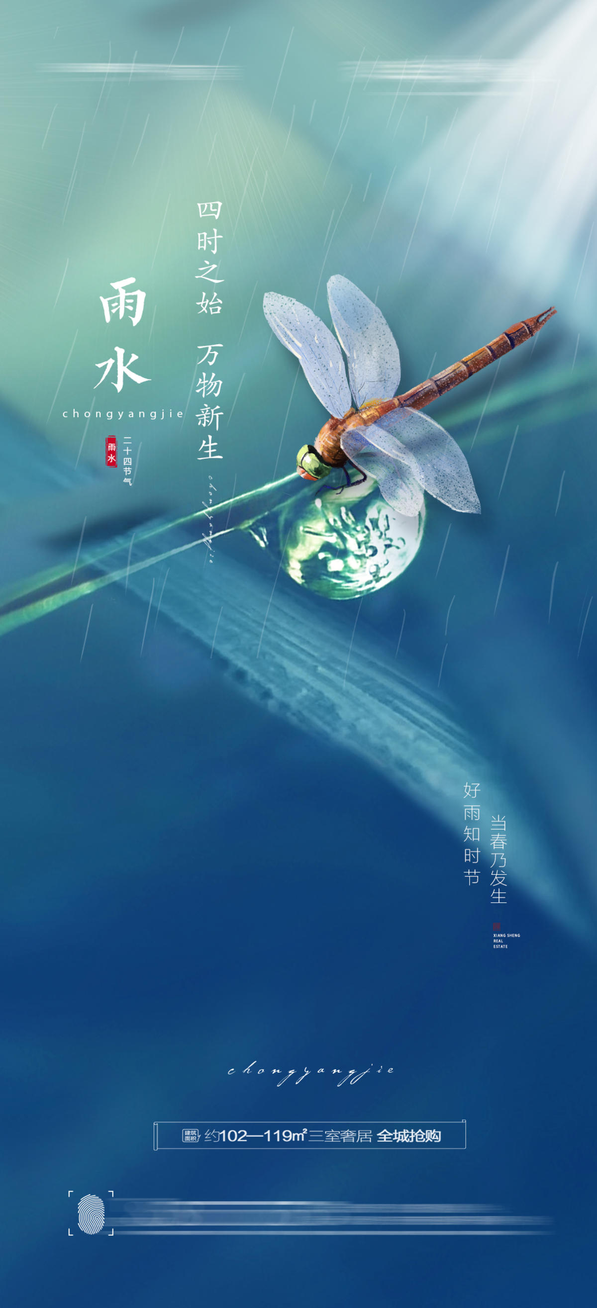 雨水节气海报