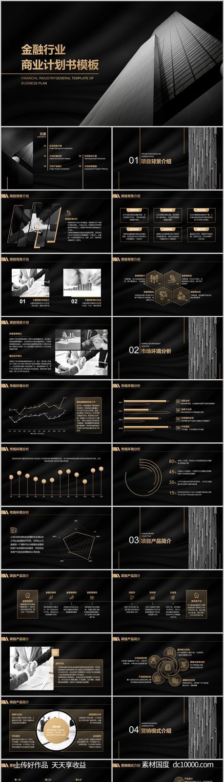 黑金金融行业商业计划书PPT-源文件-素材国度dc10000.com