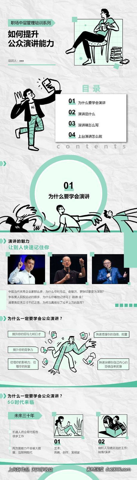 演讲培训课程PPT模板-源文件-素材国度dc10000.com