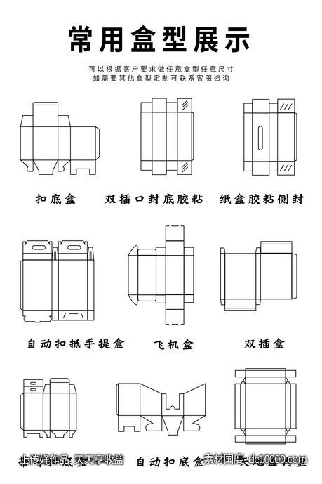 CDR 包装  常见盒型-源文件-素材国度dc10000.com