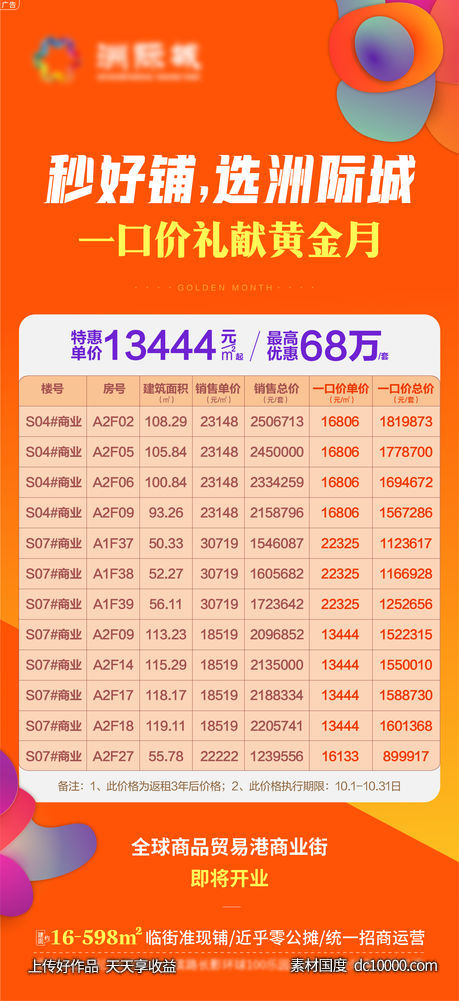 一口价礼献黄金月特价房海报-源文件-素材国度dc10000.com