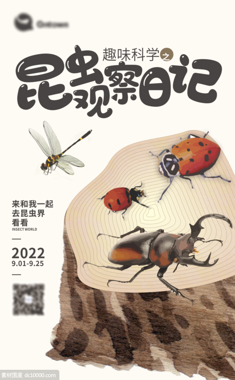 儿童绘画课程昆虫日记海报 - 源文件