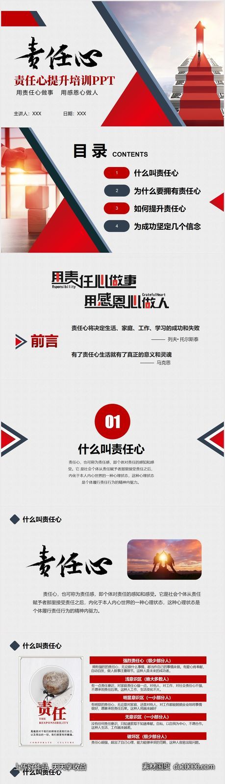 红色公司企业员工责任心提升培训PPT-源文件-素材国度dc10000.com