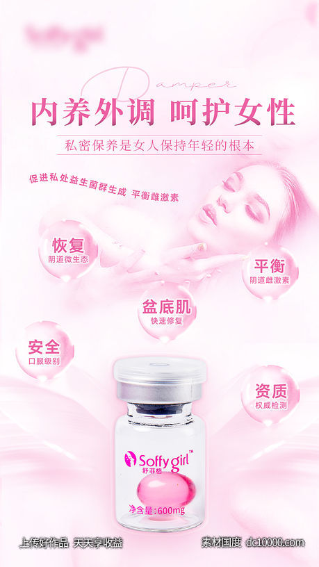 女性私密产品功效宣传海报-源文件-素材国度dc10000.com