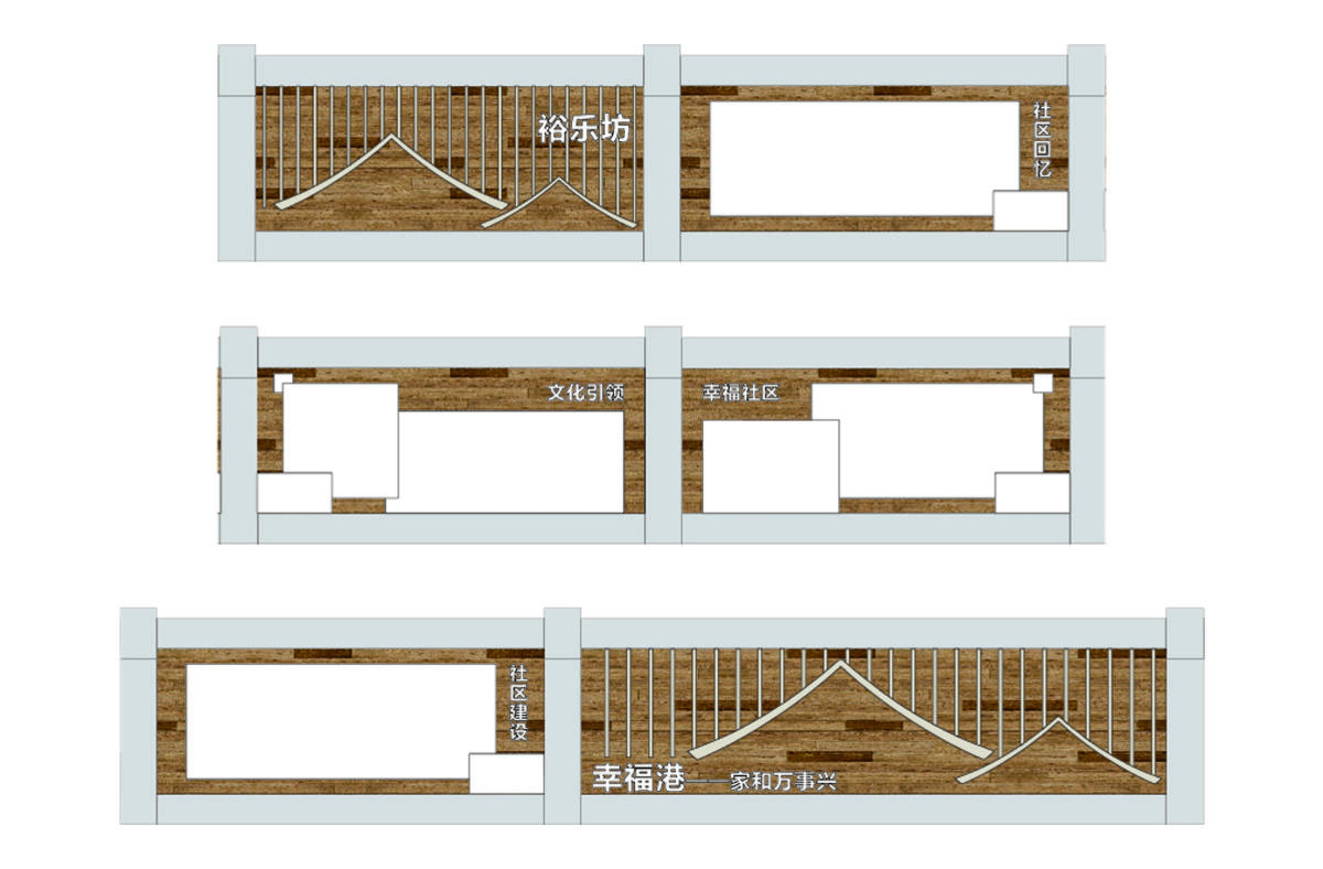 小区围栏木质底纹文化墙建设