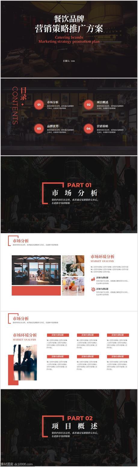 商务风餐饮品牌营销策划推广PPT - 源文件
