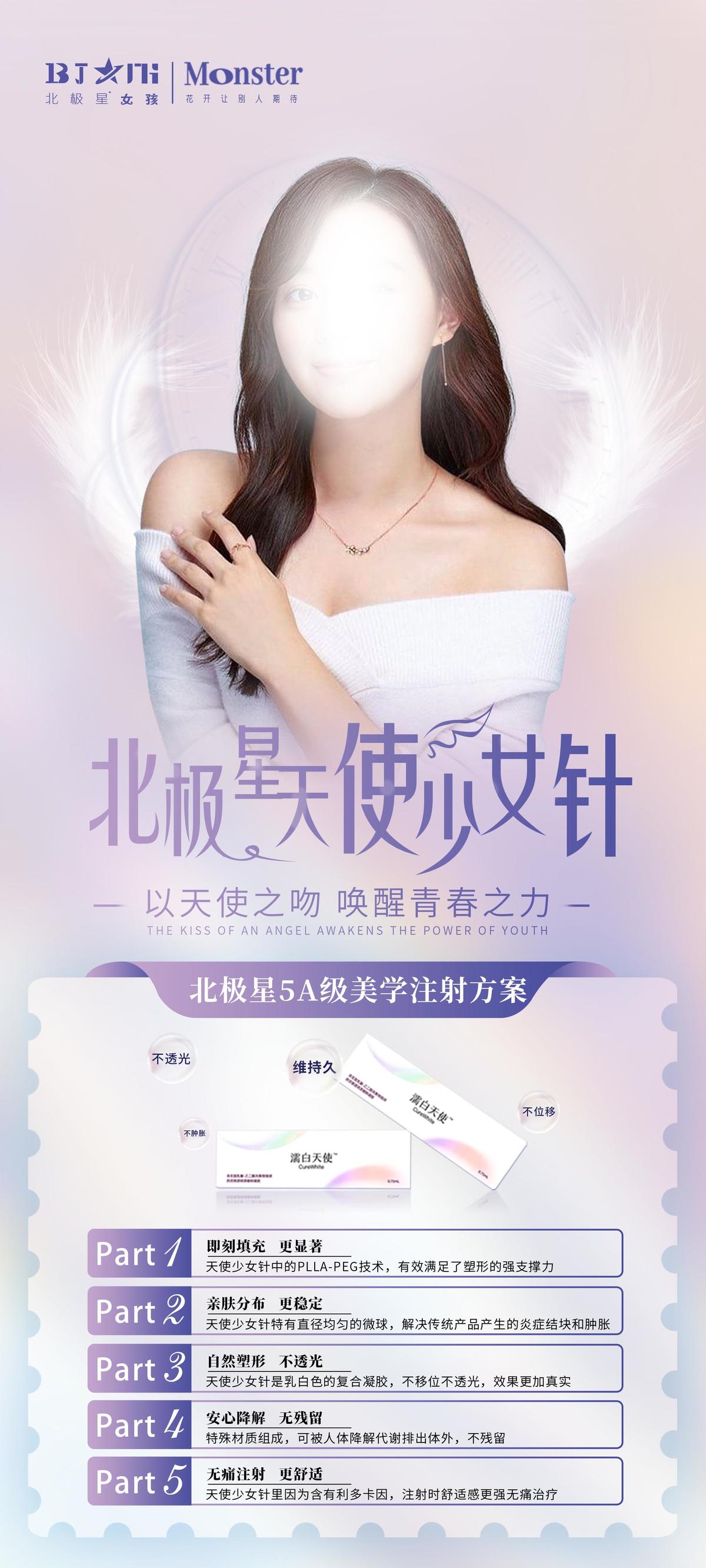 医美整形濡白天使活动海报墙画