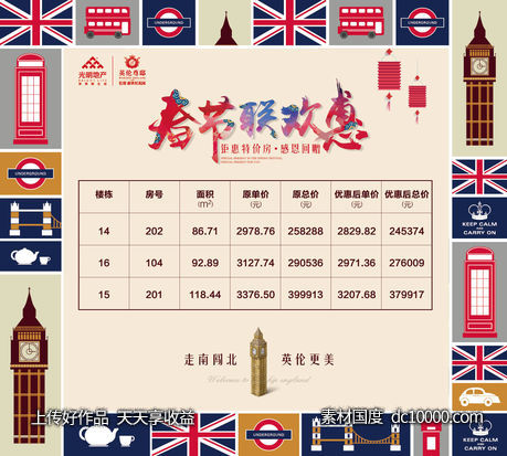 返乡置业英伦风特价房展架-源文件-素材国度dc10000.com